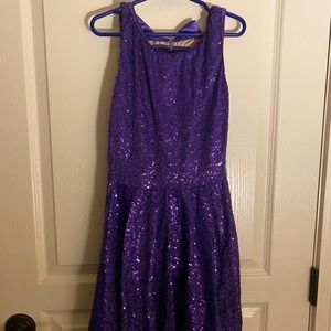 Purple Sequined Figure Skating/Dance Dress